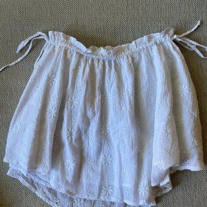 Aerie White Flowy Skirt